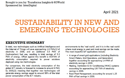 Sustainability in New and Emerging Technologies