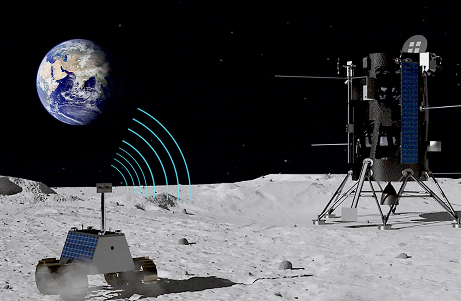 concept of how LTE networks will work on lunar surface